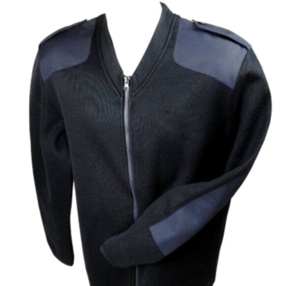 CREW OUTFITTERS UNISEX V-NECK POLAR ZIP FLEECE LINED "COMMANDO" SWEATER - Picture 12 of 17